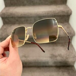 Ray-Ban Gold and Brown Sunglasses
